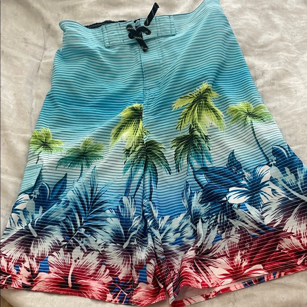 New! First Wave boy’s 18/20 Tropical Print Swim Shorts
